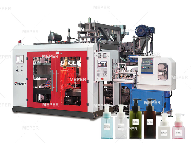Máquina de moldeo por soplado y extrusión MEPER MP100FD 5ml para botella cosmética